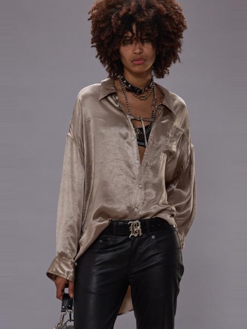 DROP NECK SHIRT WITH STRAP - BEIGE