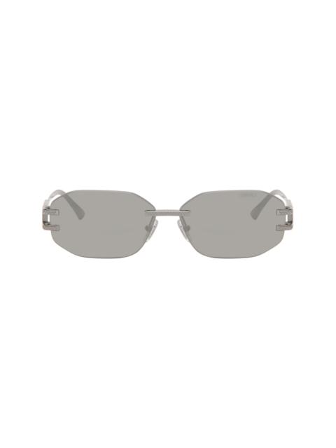 Gunmetal Logo Plaque Sunglasses