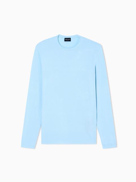 ASV STRETCH VISCOSE JERSEY JUMPER WITH CREW NECK AND LONG SLEEVES