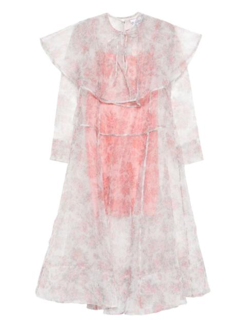 ruffled floral midi dress