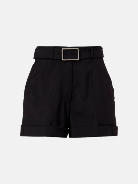 Ghiera belted virgin wool shorts