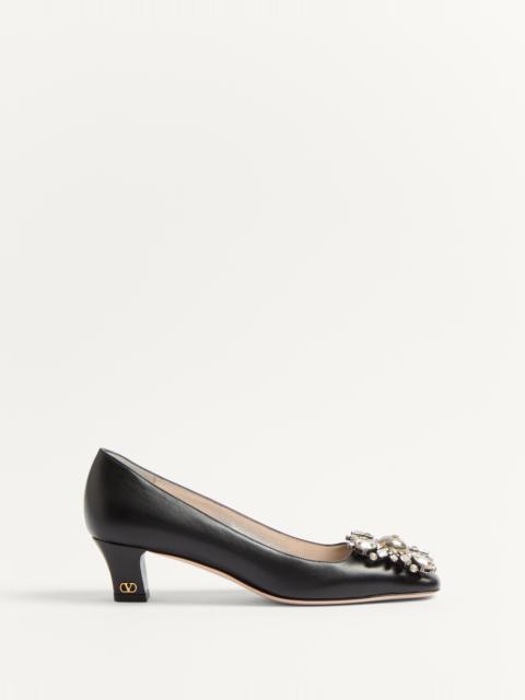 PRESHOES KIDSKIN PUMPS WITH CRYSTALS 45MM