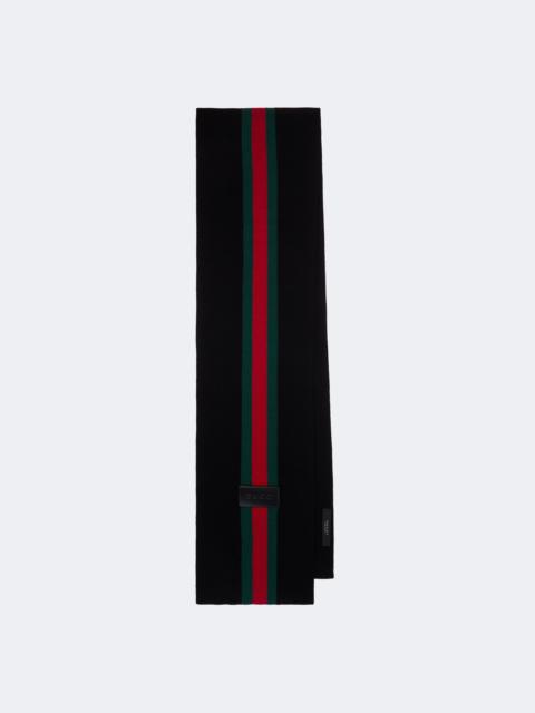 Web Stripe wool scarf