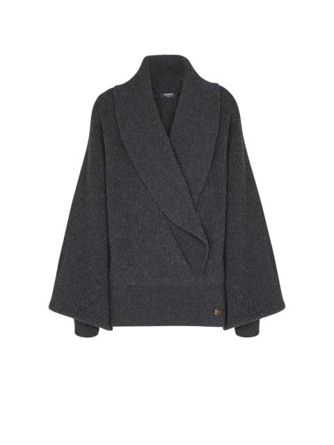 Oversized wrap knit jumper