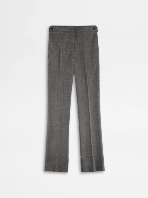 PANTS IN WOOL WITH TURN-UPS - GREY