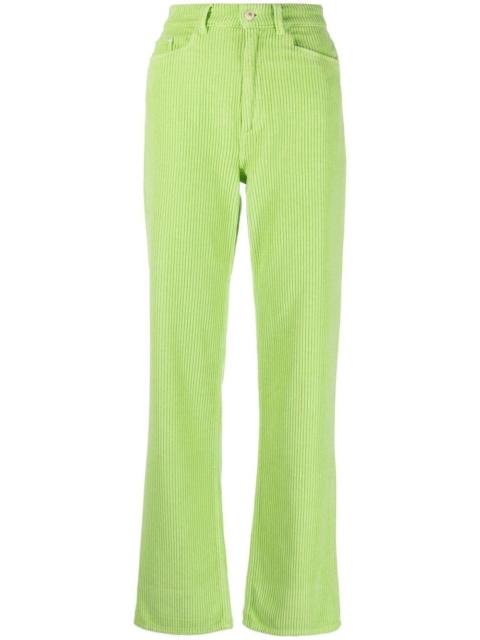 high-waisted corduroy trousers