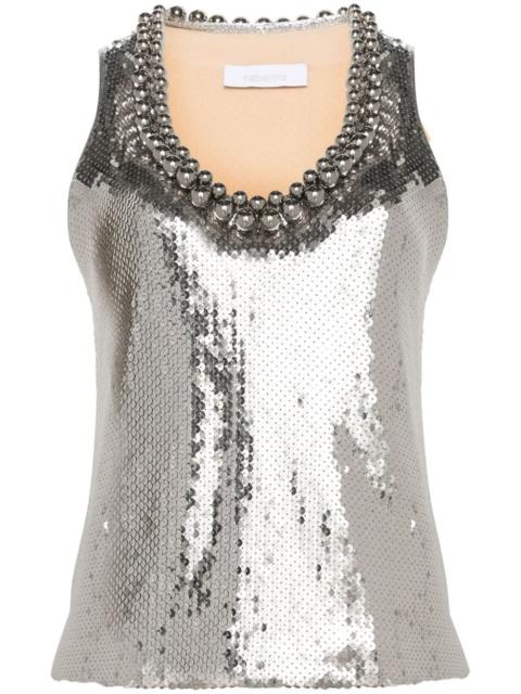sequin-embellished top