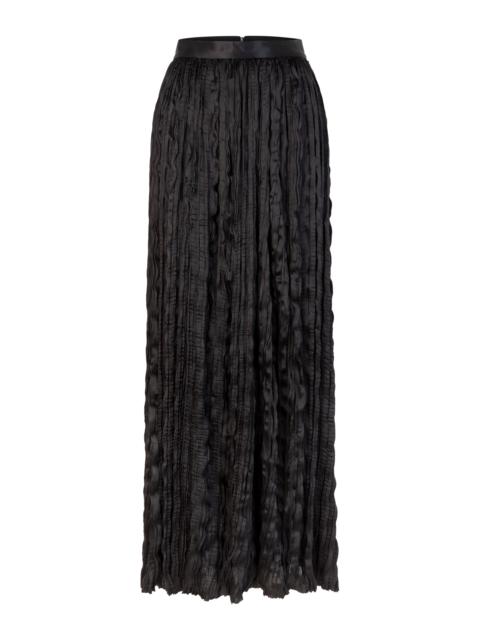 Emma Pleated Satin Maxi Skirt black