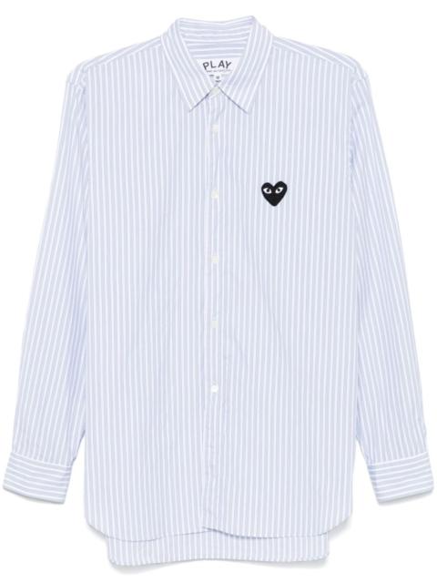 Heart-patch striped shirt