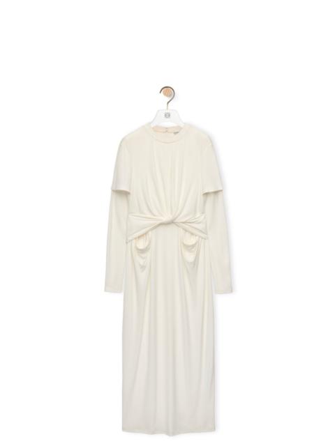 Draped dress in crepe jersey