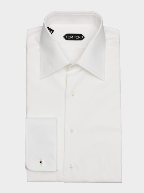 Men's Poplin Piquet French Cuff Dress Shirt