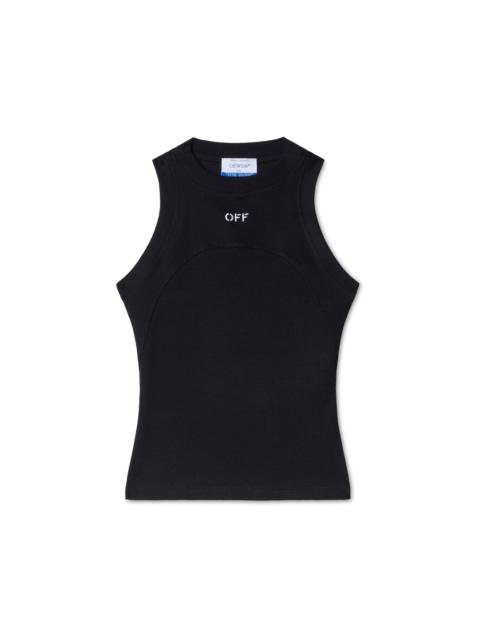 Off Stamp Rib Round Tank Top