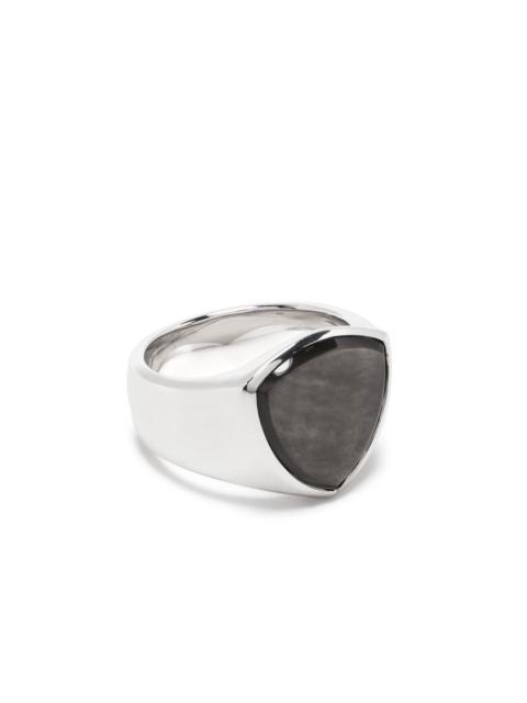 Shield Black MOP signet ring