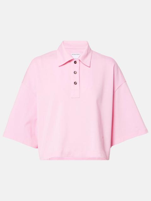 Cropped cotton polo shirt