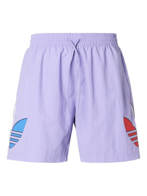 adidas originals MENS Tricol Logo Sports Swimming Short Pants Purple GN3569