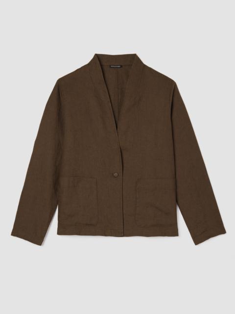 Organic Linen High Collar Jacket