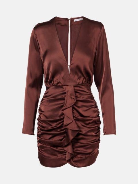 Ruffled satin minidress