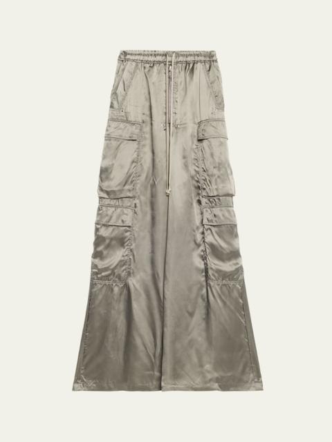 Belas Satin Wide-Leg Cargo Pants