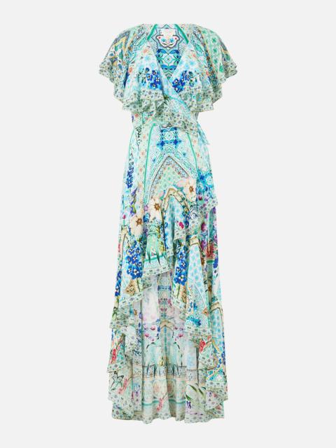 FRILL SLEEVE LONG DRESS