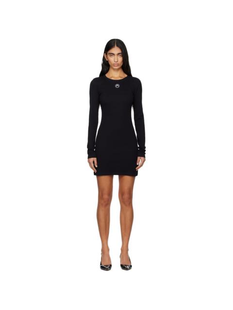 Black Moon Logo Ribbed Jersey Minidress