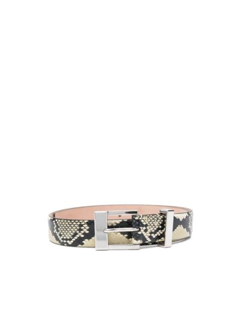 snake-effect metal belt