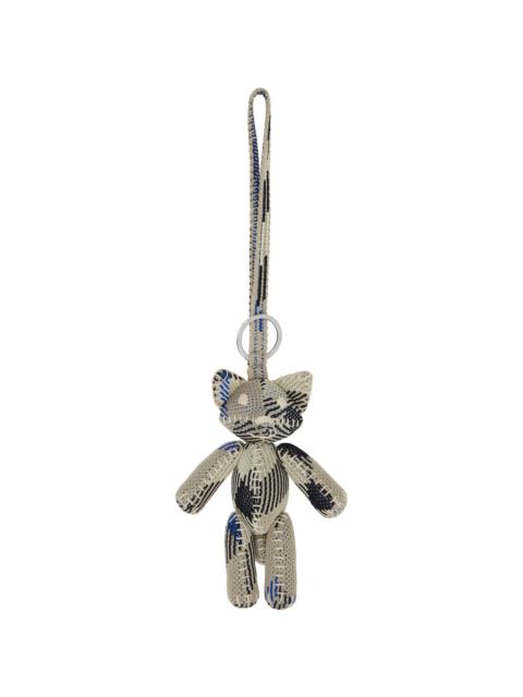 Gray & Blue Foxy Charm Keychain