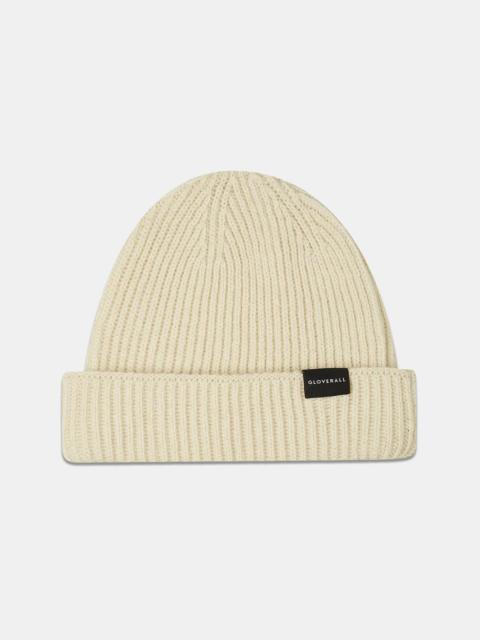 Unisex Ribbed Merino Beanie Hat Ecru
