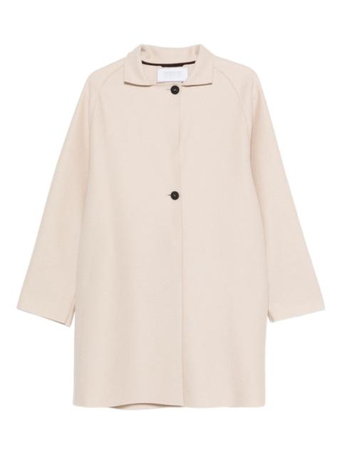 raglan-sleeve button coat