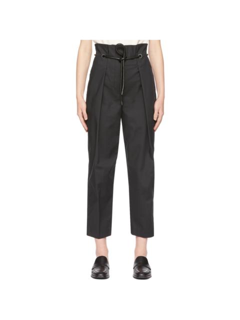 Black Origami Pleated Trousers