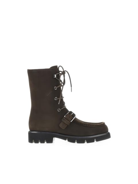 buckle-detail lace-up boots