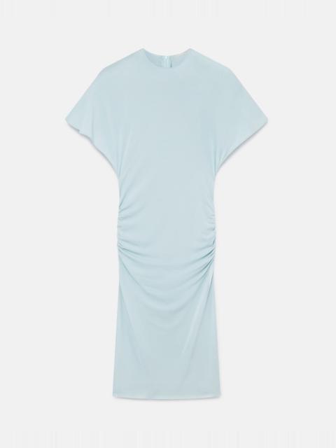 Strong Shoulder Short-Sleeve Midi Dress