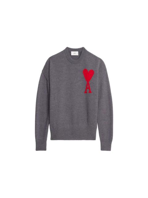 Ami Paris ADC Crewneck Sweater Heather Grey/Red