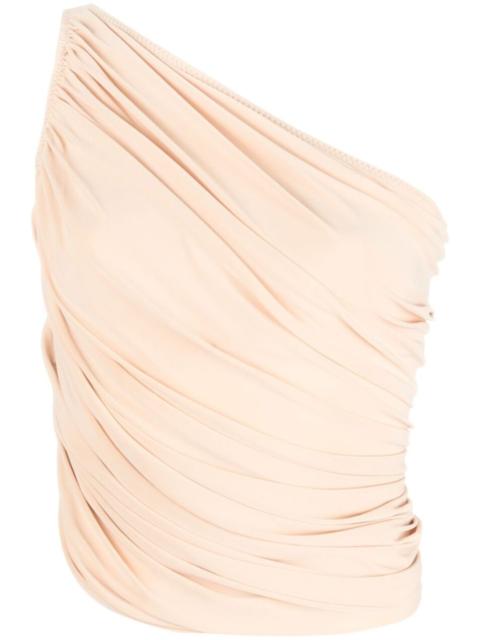 draped one-shoulder top