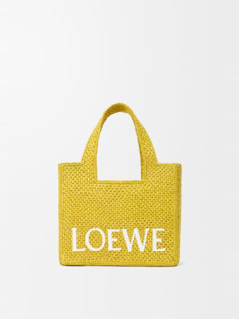 Small LOEWE Font tote in raffia