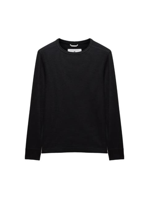 Lightweight Waffle Standard Fit Long Sleeve - Black