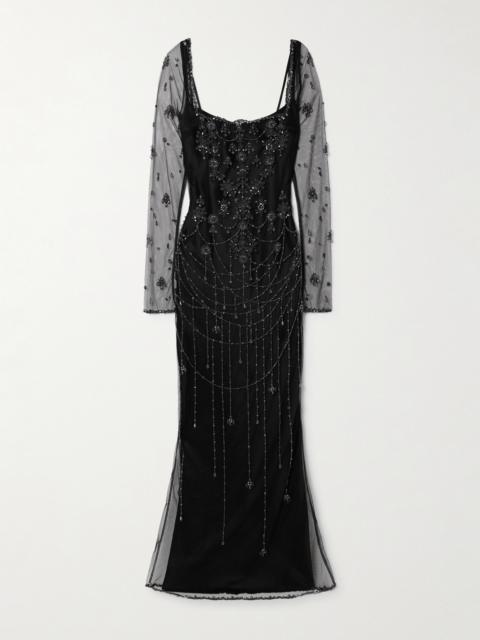 Chandelier Embellished Tulle Gown