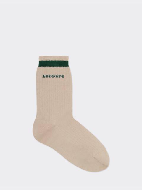 Long cotton socks with Ferrari logo