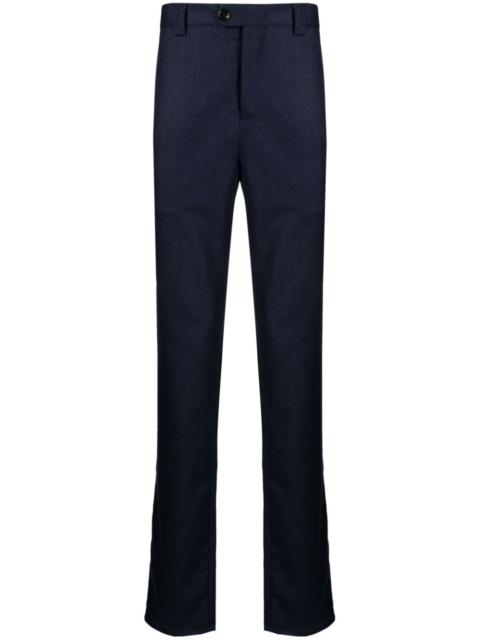 straight-leg wool trousers