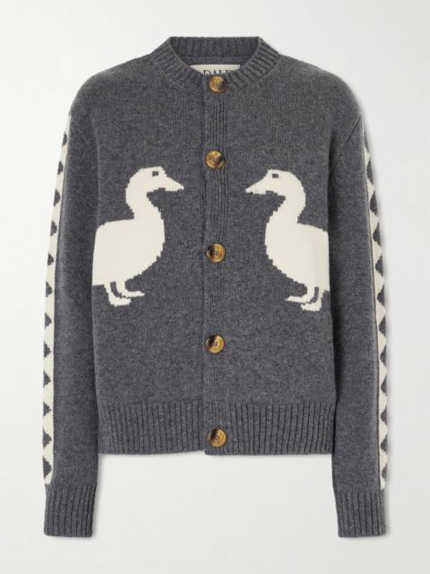 Intarsia Wool Cardigan