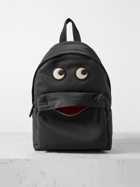 Eyes leather-trimmed shell backpack