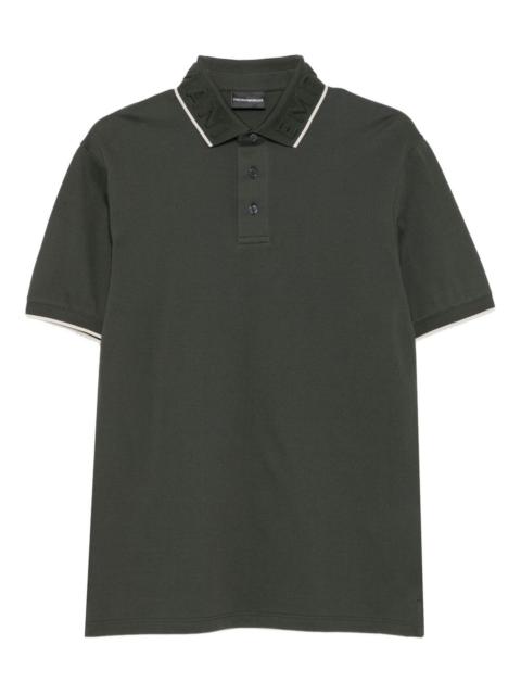 embossed-collar polo shirt