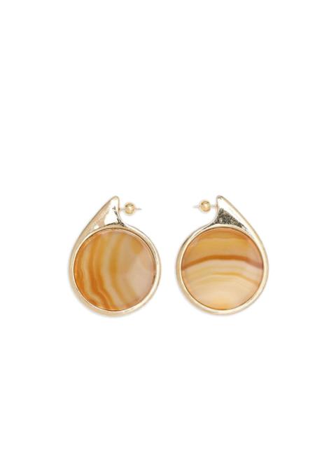 agate gold-tone earrings