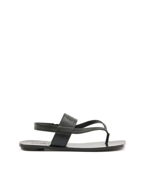 logo-debossed leather sandals