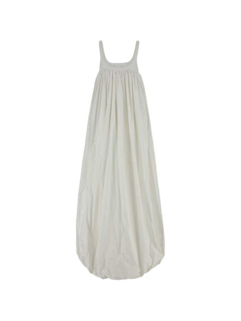 gathered balloon-hem dress