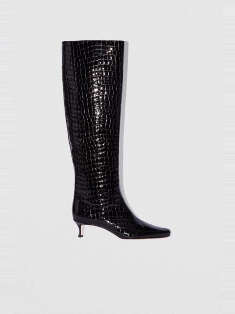 KITTEN STEVIE 42 BLACK GLOSSY CROCO EMBOSSED LEATHER