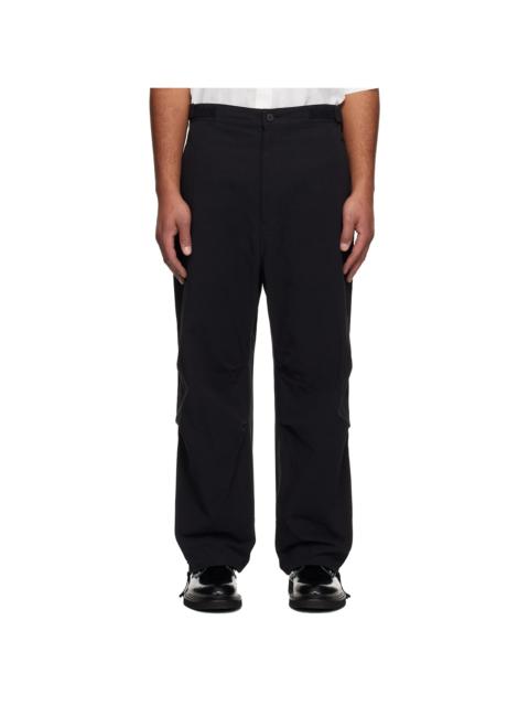 Black Cotton Twill Trousers