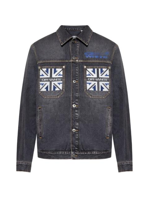 flag-patch cotton jacket