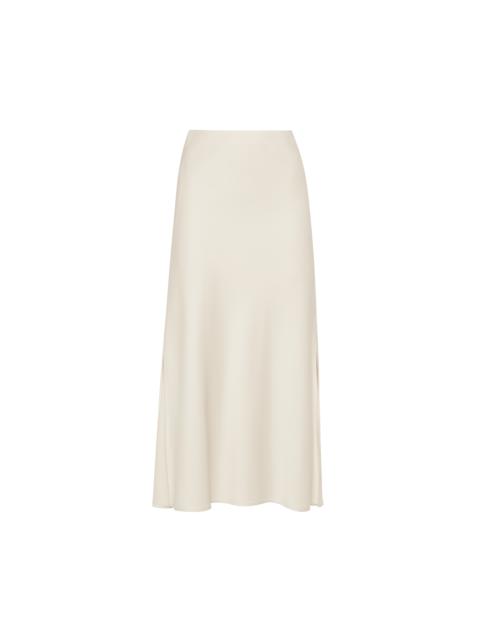 Brunello Cucinelli Satin cady fluid pencil skirt in Beige Silk at Nordstrom