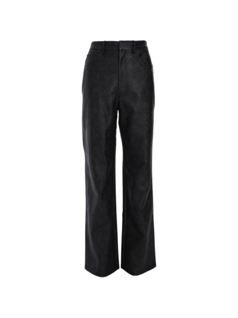 textured straight trousers