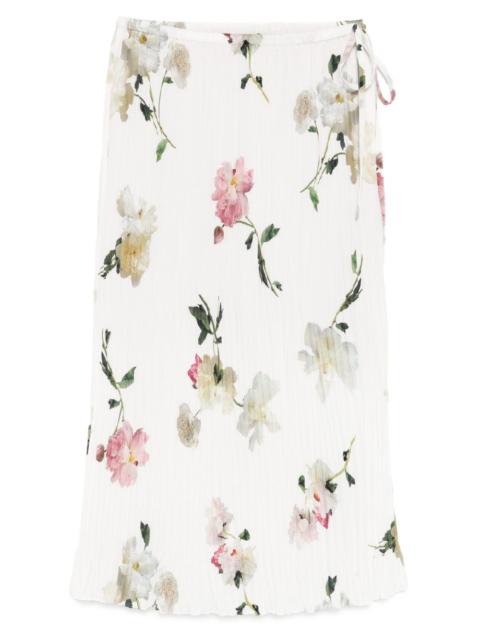 Wilted Peony pleated skirt
